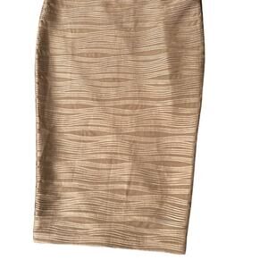 COURTENAY textured wave golden beige skirt, women's size M